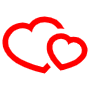 Red Double Heart Outline icon