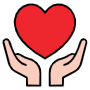 Red Heart In Hands free icon for commercial use