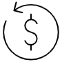 Refund Black Outline free icon for commercial use