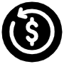 Refund Policy Black Circle free icon for commercial use