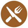 Restaurant Brown Circle Round free icon for commercial use