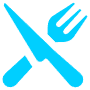 Restaurant Fork Knife Blue free icon for commercial use