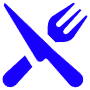 Restaurant Fork Knife Naval Blue free icon for commercial use