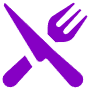 Restaurant Fork Knife Purple free icon for commercial use
