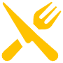Restaurant Fork Knife Yellow free icon for commercial use