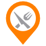 Restaurant Location Address Orange Pointer free icon for commercial use