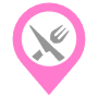 Restaurant Location Address Pink Pointer free icon for commercial use