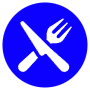 Restaurant Naval Blue Circle Round free icon for commercial use