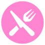 Restaurant Pink Circle Round free icon for commercial use