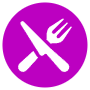 Restaurant Purple Circle Round free icon for commercial use