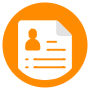 Resume Orange Circle Round free icon for commercial use