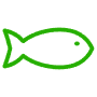 Simple Fish Green Outline free icon for commercial use