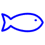 Simple Fish Naval Blue Outline free icon for commercial use