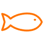 Simple Fish Orange Outline free icon for commercial use
