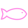 Simple Fish Pink Outline free icon for commercial use