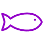 Simple Fish Purple Outline free icon for commercial use