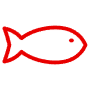 Simple Fish Red Outline icon