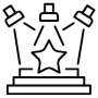 Spotlights Star Black Outline free icon for commercial use