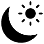 Sun Moon Symbol Black free icon for commercial use