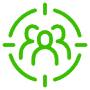 Target Audiences Green Outline free icon for commercial use