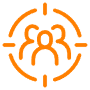 Target Audiences Orange Outline free icon for commercial use