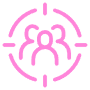 Target Audiences Pink Outline free icon for commercial use