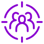 Target Audiences Purple Outline free icon for commercial use