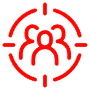 Target Audiences Red Outline free icon for commercial use