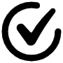 Tick Mark Black Circle free icon for commercial use