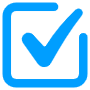 Tick Mark Blue Square free icon for commercial use