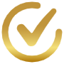 Tick Mark Golden Circle free icon for commercial use
