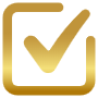 Tick Mark Golden Square free icon for commercial use
