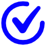 Tick Mark Naval Blue Circle free icon for commercial use