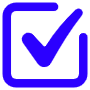 Tick Mark Naval Blue Square free icon for commercial use