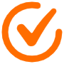 Tick Mark Orange Circle free icon for commercial use