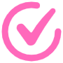 Tick Mark Pink Circle free icon for commercial use