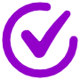Tick Mark Purple Circle free icon for commercial use