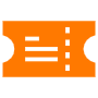 Ticket Orange free icon for commercial use