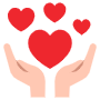 Two Hands Holding Red Hearts free icon for commercial use