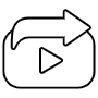 Video Sharing Black Outline free icon for commercial use