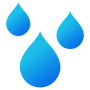 Water Drops Blue Gradient free icon for commercial use