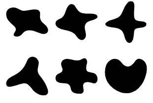 Abstract Black Liquid Ink Shapes icon pack