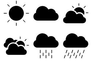 Black Weather Forecast icon pack
