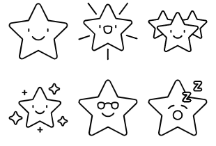 Cartoon Star Emoji Outline icon pack