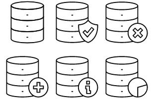 Database Management Black Outline icon pack