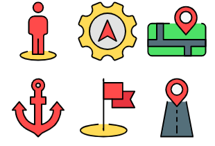 Location And Navigation Colored icon pack