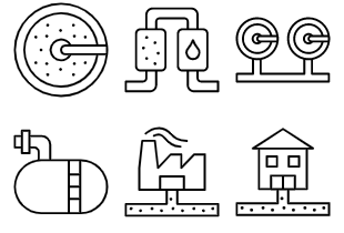 Waste Water Treatment Outline icon pack